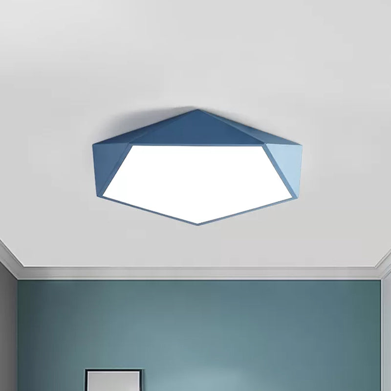 Pentagon Flushmount Lighting Children Acrylic Red/Yellow/Blue LED Flush Ceiling Light Fixture