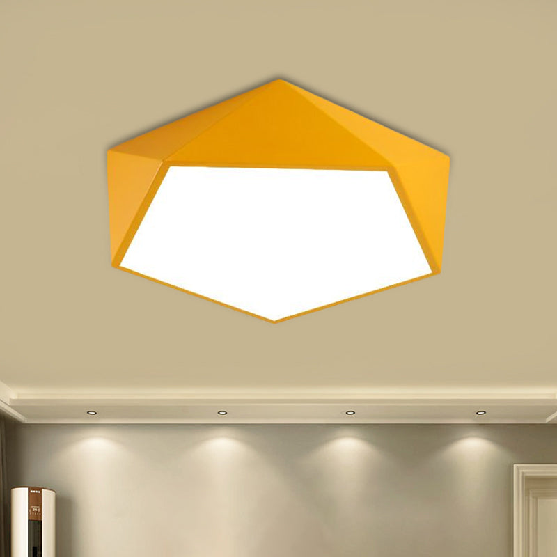 Pentagon Flushmount Lighting Children Acrylic Red/Yellow/Blue LED Flush Ceiling Light Fixture