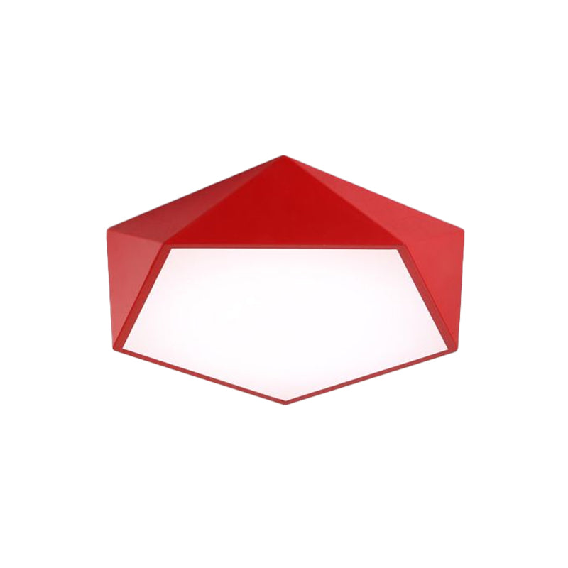 Pentagon Flushmount Lighting Children Acrylic Red/Yellow/Blue LED Flush Ceiling Light Fixture