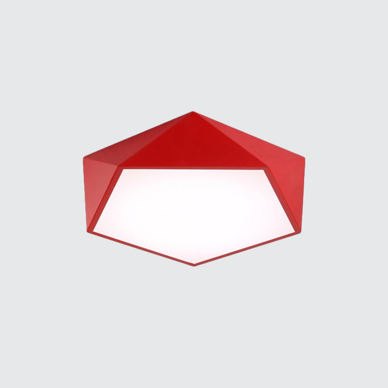 Pentagon Flushmount Lighting Children Acrylic Red/Yellow/Blue LED Flush Ceiling Light Fixture