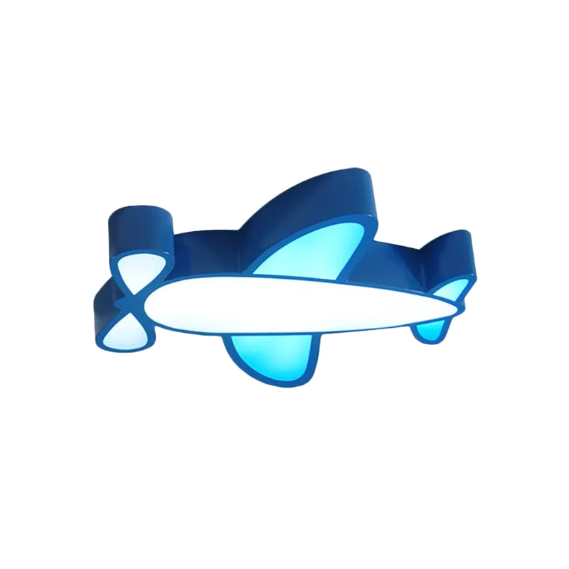 Lampada da soffitto a LED per bambini con paralume in acrilico Lampada da incasso per aereo da battaglia rosso/giallo/blu a luce calda/bianca