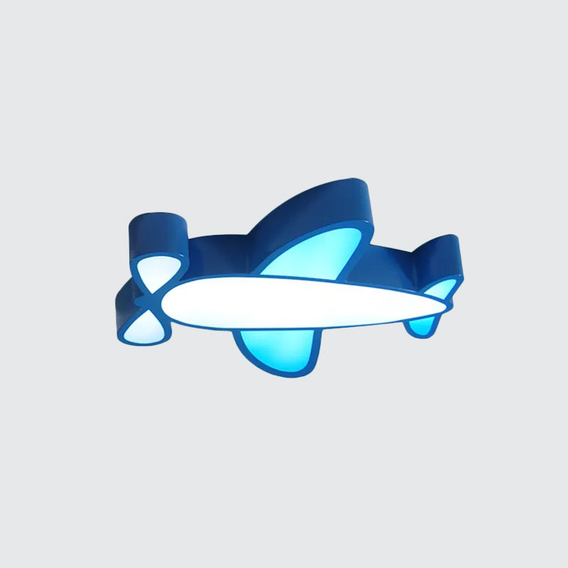 Lampada da soffitto a LED per bambini con paralume in acrilico Lampada da incasso per aereo da battaglia rosso/giallo/blu a luce calda/bianca