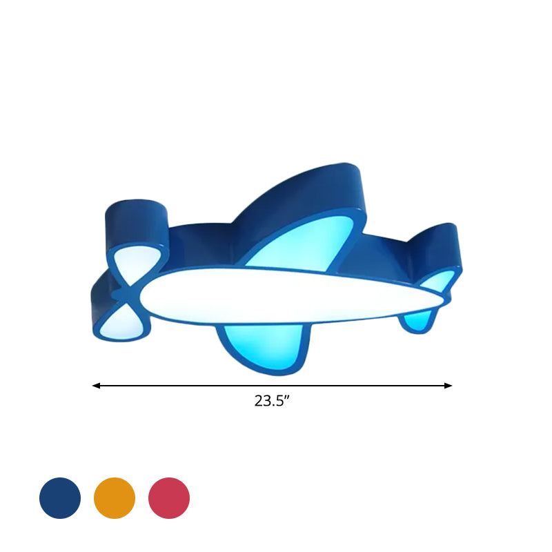 Lampada da soffitto a LED per bambini con paralume in acrilico Lampada da incasso per aereo da battaglia rosso/giallo/blu a luce calda/bianca