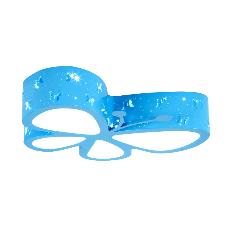 Pink / Blue / Orange Butterfly Massimale Fixture Kids LED Acrilico Montaggio Montaggio Illuminazione, Caldo / White Light