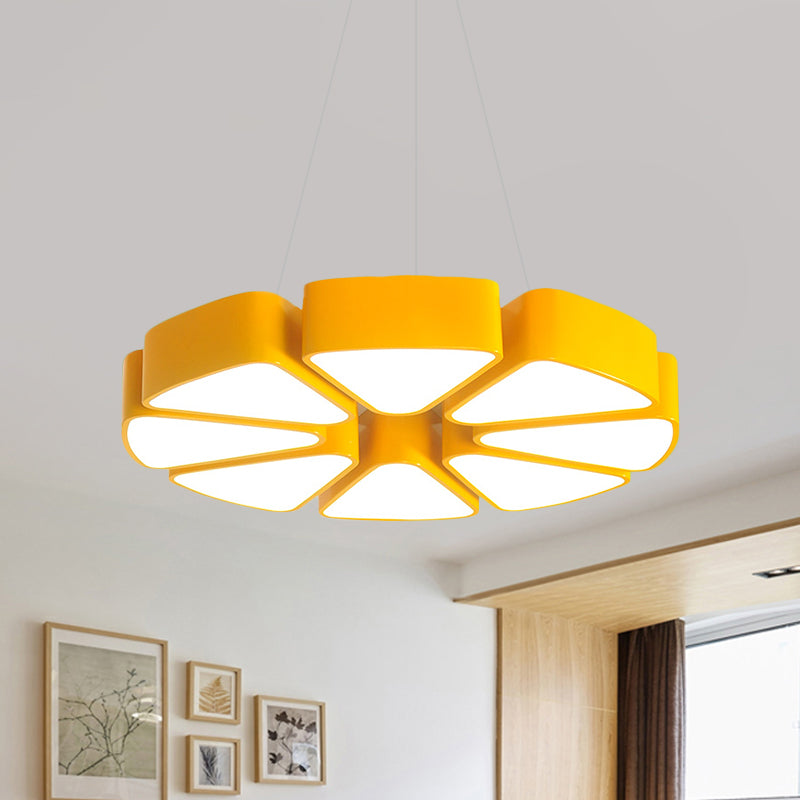 Children LED Surface Mount Ceiling Light with Acrylic Shade Yellow Lemon Slice Shape Flush Lighting, Warm/White Light