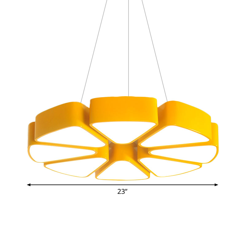 Children LED Surface Mount Ceiling Light with Acrylic Shade Yellow Lemon Slice Shape Flush Lighting, Warm/White Light