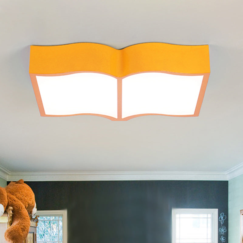 Book Flush Mount Lampada Lampada Stile Semplice Acrilico Rosso/Giallo/Blu Illuminazione a Soffitto LED in Luce Calda
