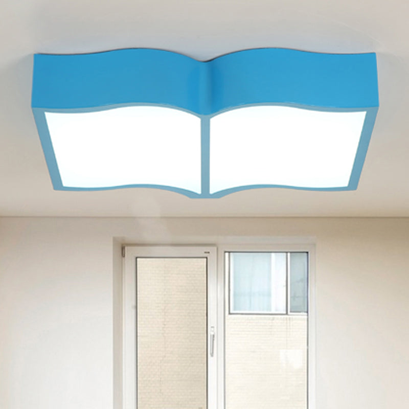 Book Flush Mount Lampada Lampada Stile Semplice Acrilico Rosso/Giallo/Blu Illuminazione a Soffitto LED in Luce Calda