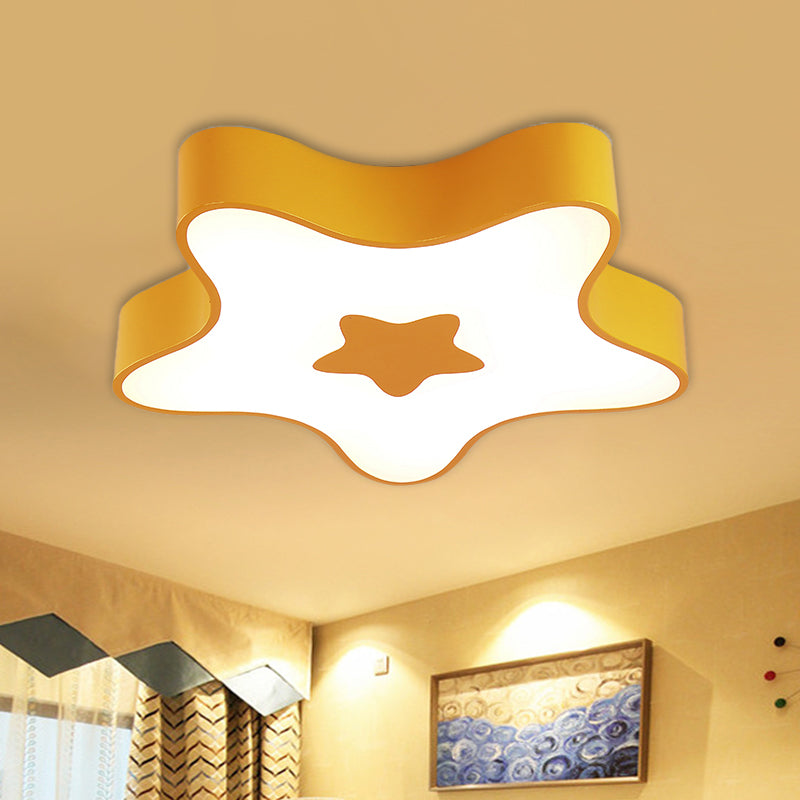 Étoile Acrylique Ceiling Lamp Modernism Red / Yellow / Green LED Flush Mount Light Fixture for Corridor