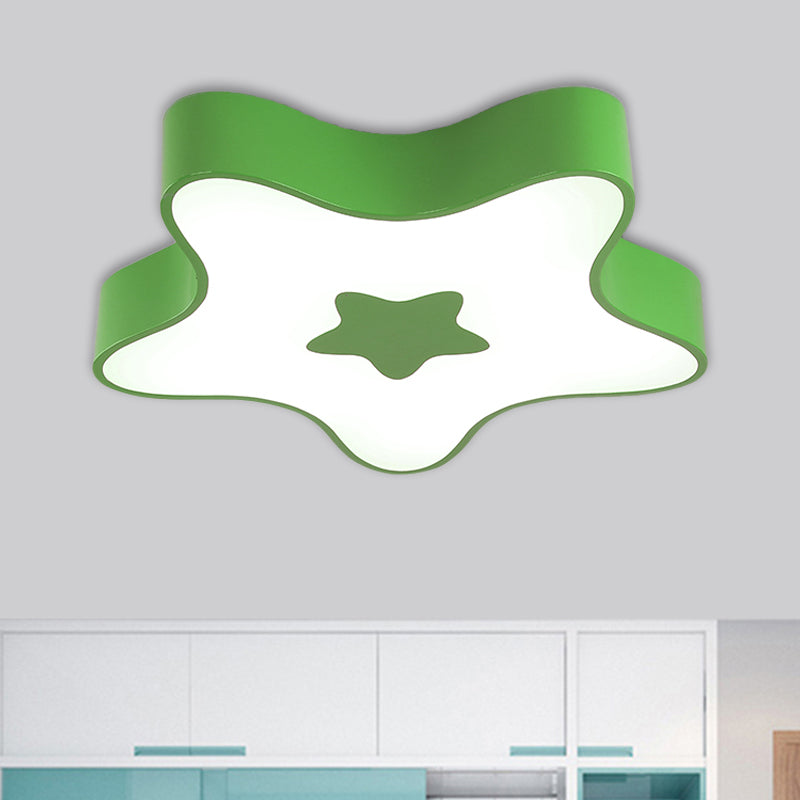 Étoile Acrylique Ceiling Lamp Modernism Red / Yellow / Green LED Flush Mount Light Fixture for Corridor