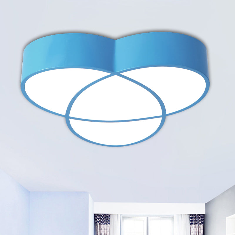 Intersecting Oval Hallway Flush Mount Acrylic LED Minimalist Close to Ceiling Lighting in Red/Blue/Green