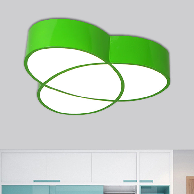 Intersecting Oval Hallway Flush Mount Acrylic LED Minimalist Close to Ceiling Lighting in Red/Blue/Green