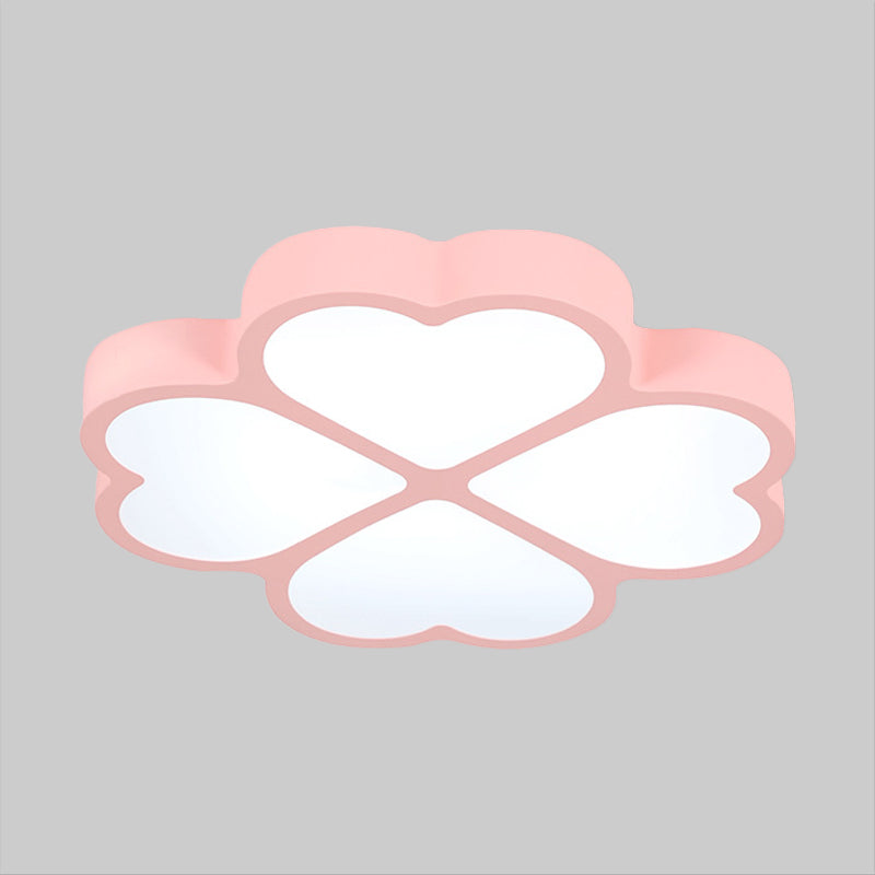 Lampada da incasso Clover Lampada minimalista a LED in acrilico rosa montata a soffitto per la scuola materna