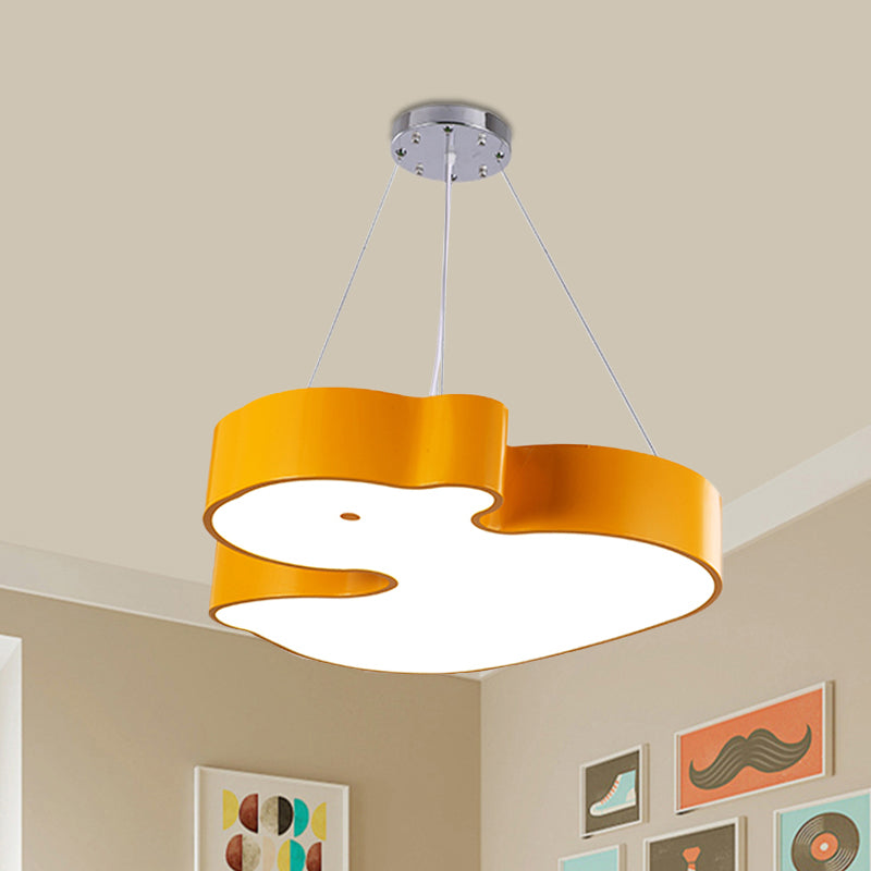Duck Chandelier Pendant Light Cartoon Acrylique LED CHAMBRE LEMPORT DE LAMPE EN VERT / ROUGE / JAUNE