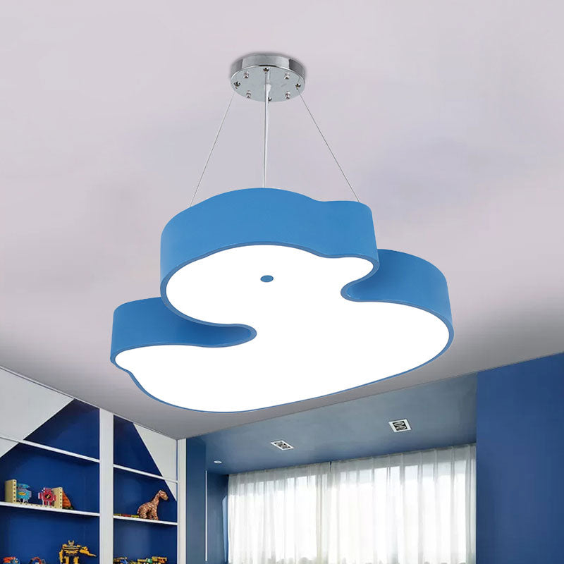 Duck Chandelier Pendant Light Cartoon Acrylique LED CHAMBRE LEMPORT DE LAMPE EN VERT / ROUGE / JAUNE