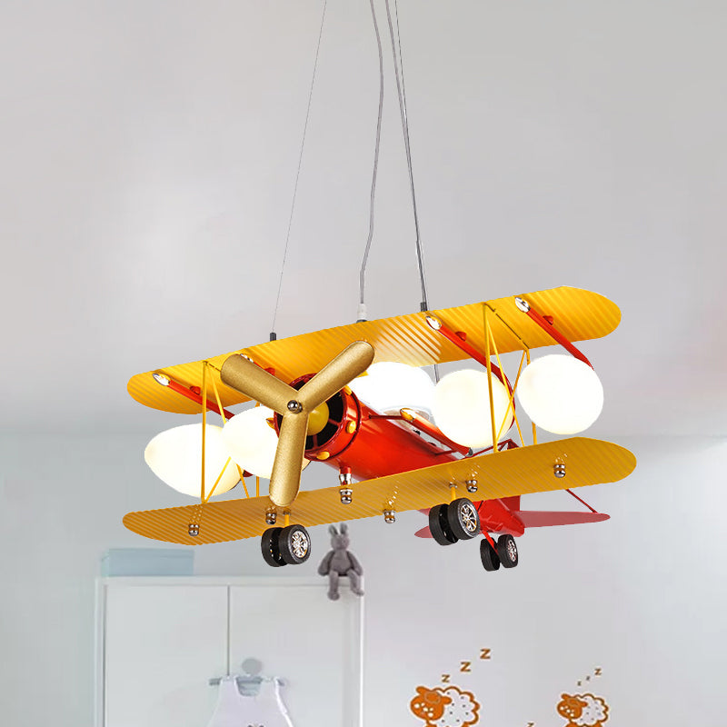 Aircraft Metallic Pendant Chandelier Contemporary LED Red Suspended Lighting Fixture