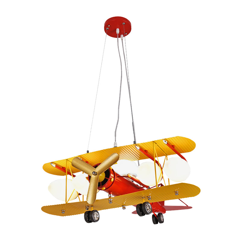Aircraft Metallic Pendant Chandelier Contemporary LED Red Suspended Lighting Fixture