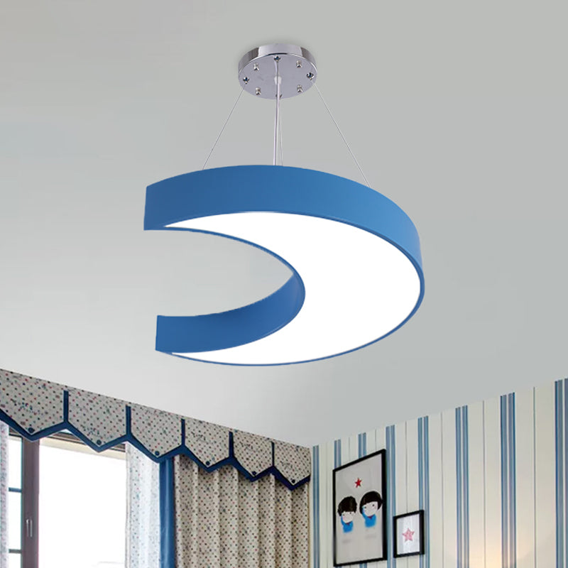 LED Corridor Ceiling Chandelier Creative Yellow/Blue Pendant Light with Crescent Acrylic Shade