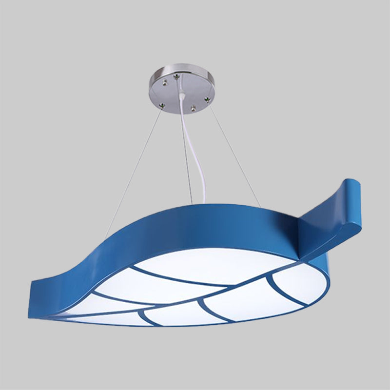 Acrylic Leave Hanging Chandelier Modern Style LED Pendant Light Kit in Blue/Yellow/Green for Dining Room