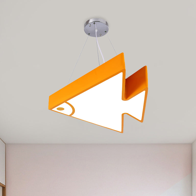 Fish Chandelier Pendant Light Modernist Acrylic Red/Blue/Green LED Hanging Lamp Kit for Bedroom