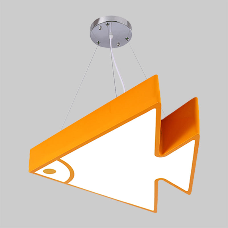 Fish Chandelier Pendant Light Modernist Acrylic Red/Blue/Green LED Hanging Lamp Kit for Bedroom