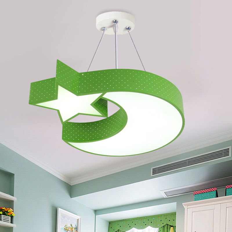 Lune et étoiles en acrylique Drop Pendant minimalisme Green / Blue / Jaune LEDILIER LED DE LED POUR CORRIDOR