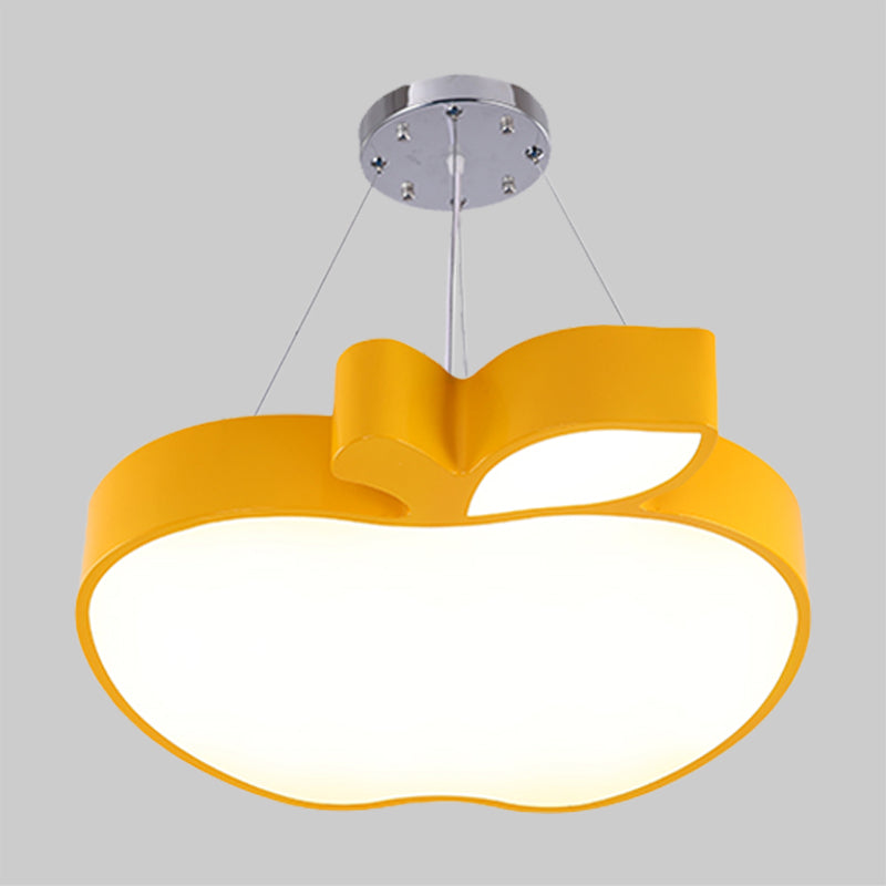 Blue/Yellow/Green Apple Ceiling Pendant Simplicity LED Acrylic Chandelier Lighting for Kids Room