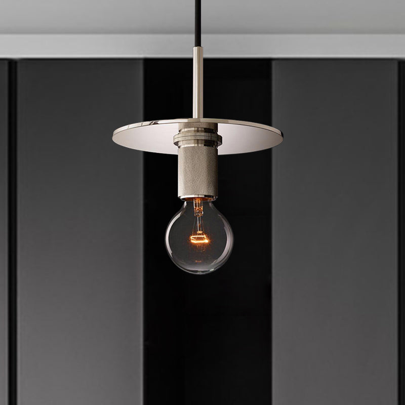 Black/Brass/Chrome Globe Hanging Light Traditional Metal 1 Head Ceiling Suspension Lamp for Living Room