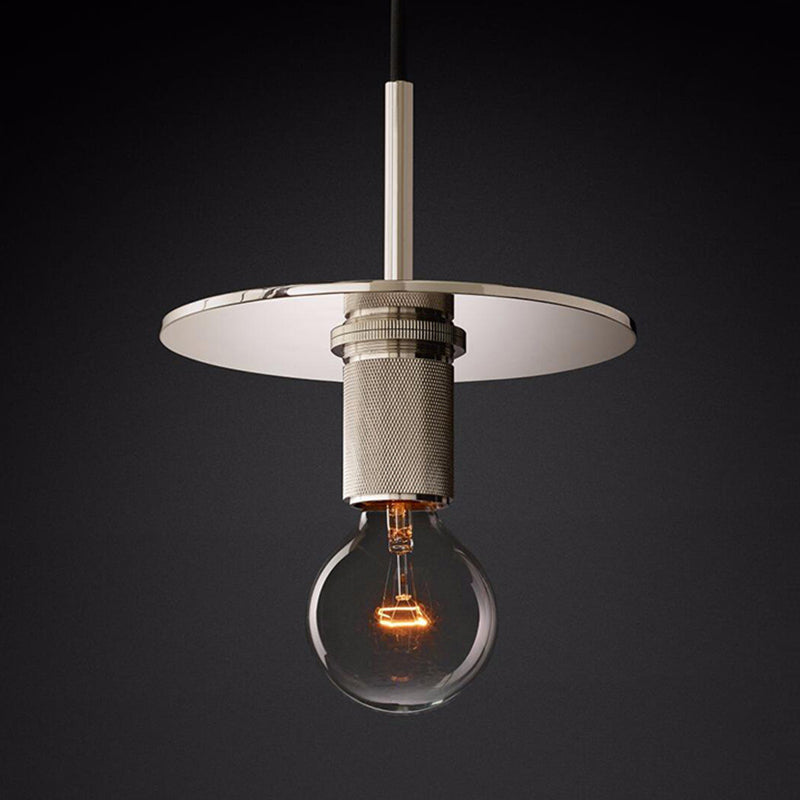 Black/Brass/Chrome Globe Hanging Light Traditional Metal 1 Head Ceiling Suspension Lamp for Living Room