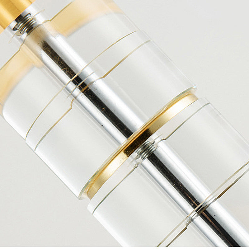 Drum slaapkamer nachtlicht landstof 1-head wit nachtkastje verlichting met heldere kristallen kolombasis