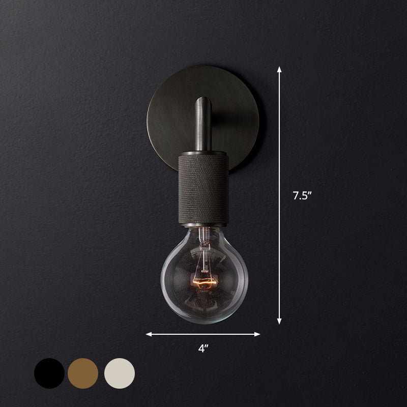 Lampada a parete in metallo a bulbo nudo, lampada da scarpa interno minimalista 1/2 luci in nero/ottone/cromo con braccio quadrato