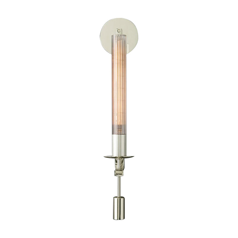 Tube Bathroom Wall Mount Light Minimalist Metal 1/2-Head Brass/Black/Chrome Sconce Lighting Fixture