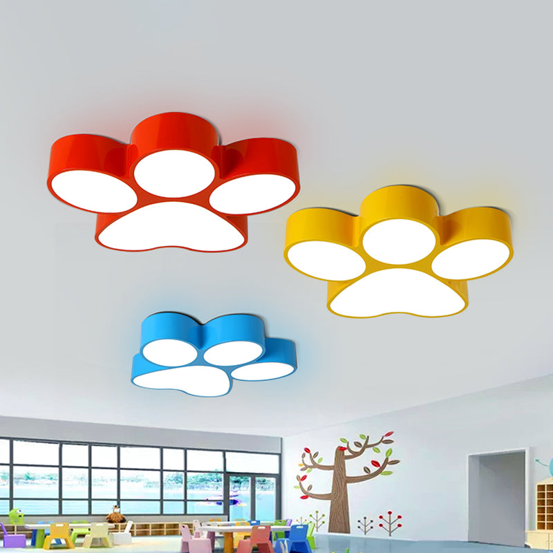 Pasillo Inicio Paw Techo Ligero Acrílico Niños Encantadores LED Flushmount Luz