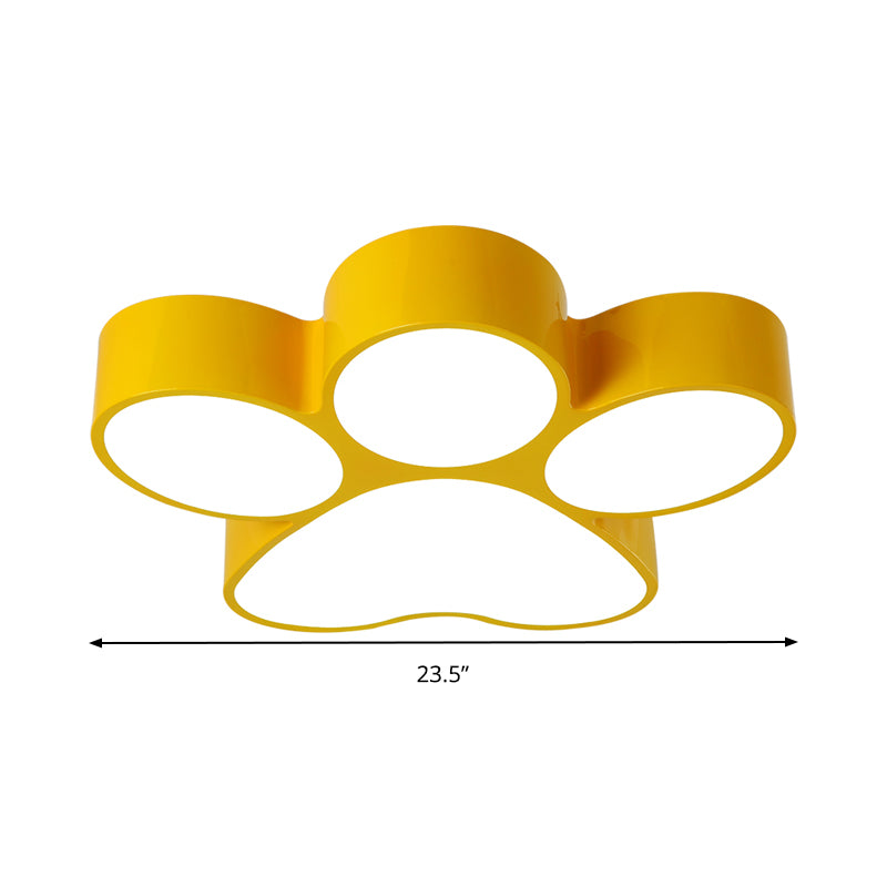 Pasillo Inicio Paw Techo Ligero Acrílico Niños Encantadores LED Flushmount Luz