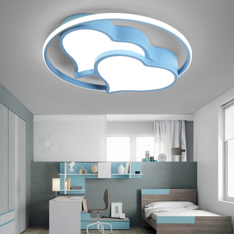 Cute Loving Heart Ceiling Mount Light Acrylic LED Ceiling Fixture for Girls Boys Bedroom