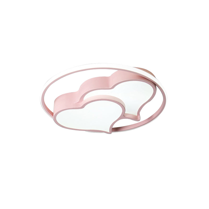 Cute Loving Heart Ceiling Mount Light Acrylic LED Ceiling Fixture for Girls Boys Bedroom