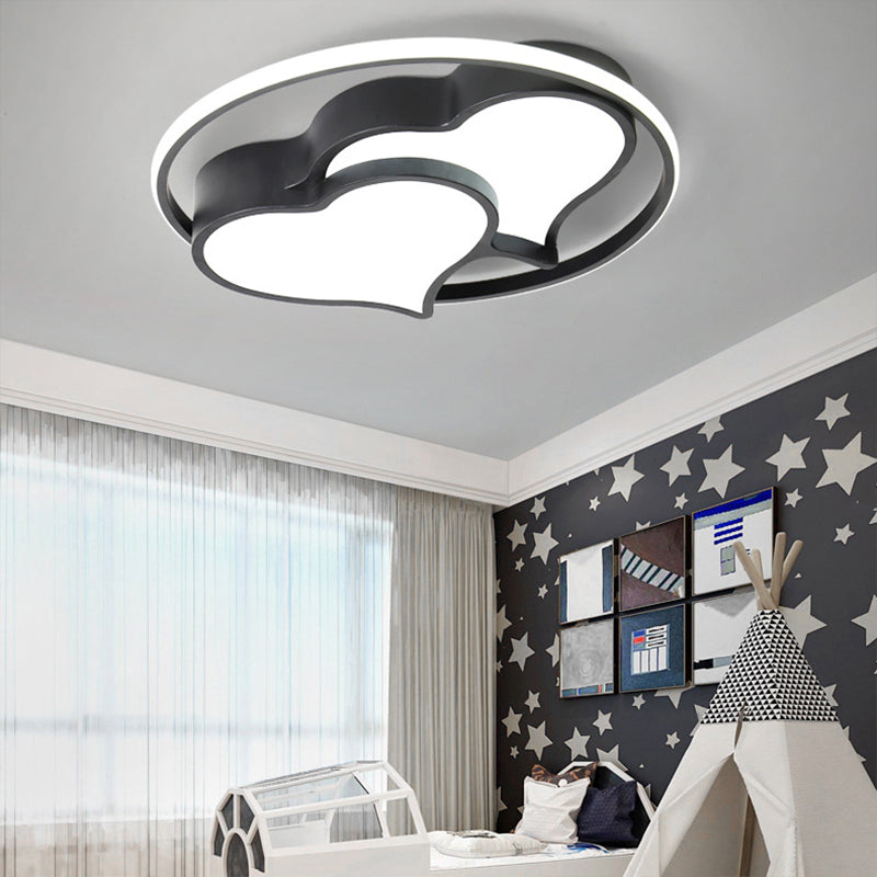 Cute Loving Heart Ceiling Mount Light Acrylic LED Ceiling Fixture for Girls Boys Bedroom