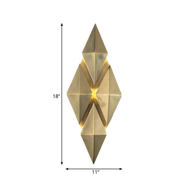 7 "/ 11" W Rhombus Métal Gamique Lumière Colonial Style 9/4 Light Golden Mur Murd Lighting