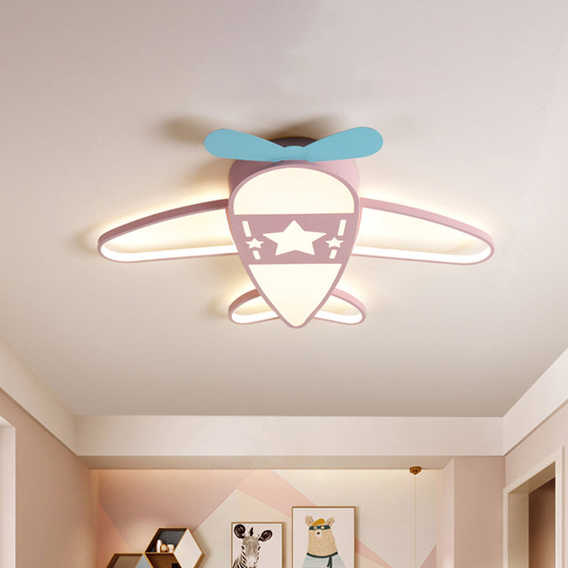 Illuminazione da soffitto in acrilico a forma piana Semplice apparecchio da incasso a LED rosa/blu con luce bianca/3 colori