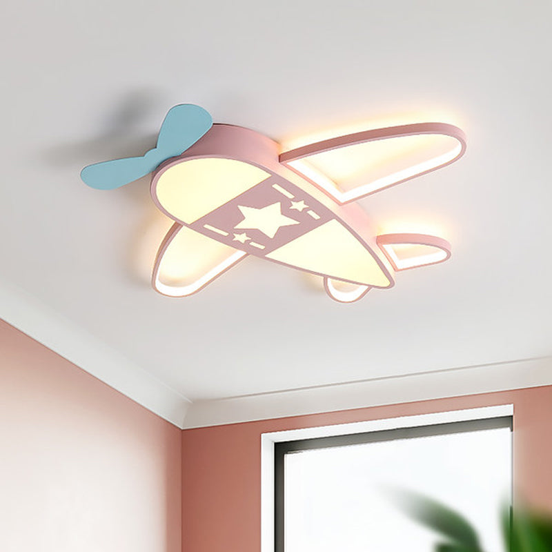 Illuminazione da soffitto in acrilico a forma piana Semplice apparecchio da incasso a LED rosa/blu con luce bianca/3 colori