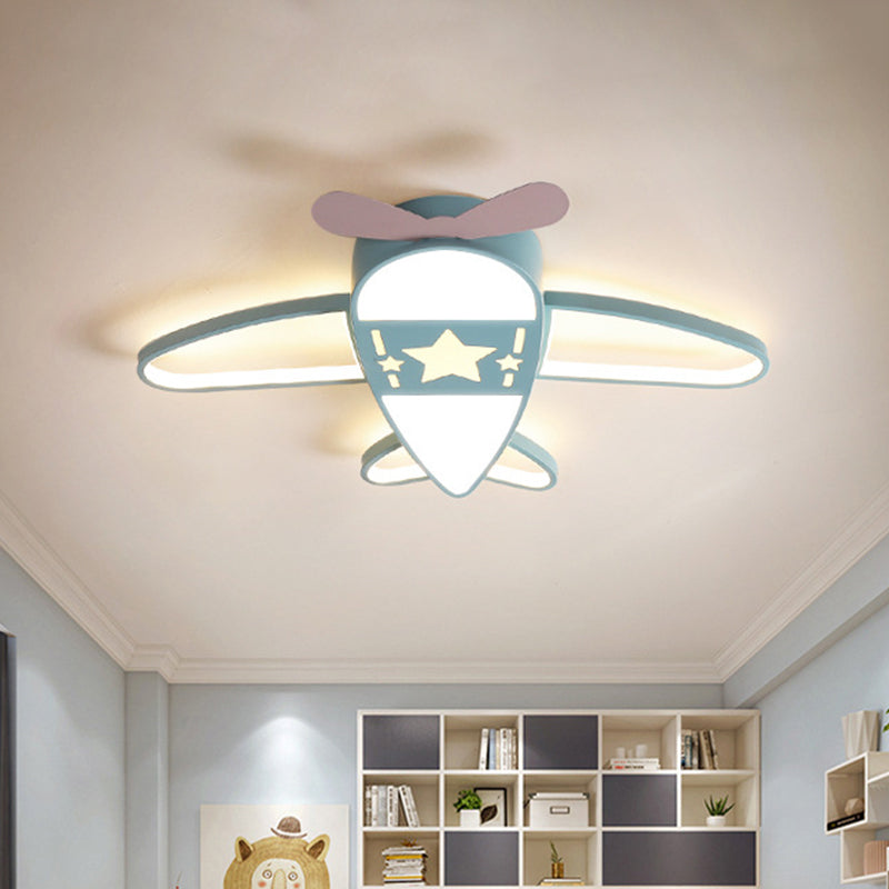 Illuminazione da soffitto in acrilico a forma piana Semplice apparecchio da incasso a LED rosa/blu con luce bianca/3 colori