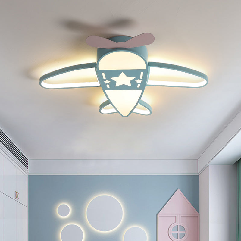 Illuminazione da soffitto in acrilico a forma piana Semplice apparecchio da incasso a LED rosa/blu con luce bianca/3 colori