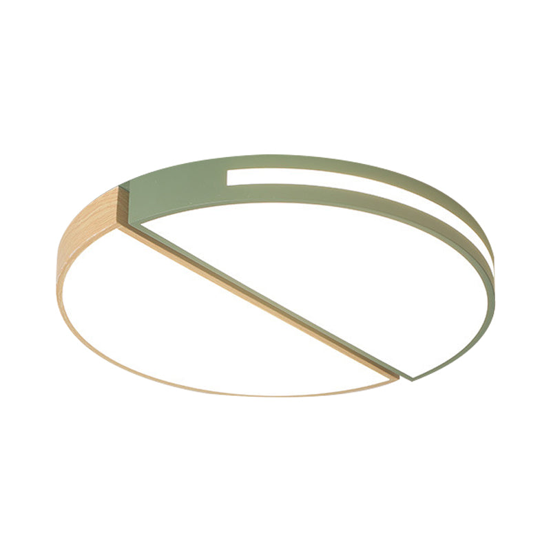 Plafonnier design à double secteur en acrylique nordique vert/gris LED encastré en lumière chaude/blanche, 16,5"/20,5" de large
