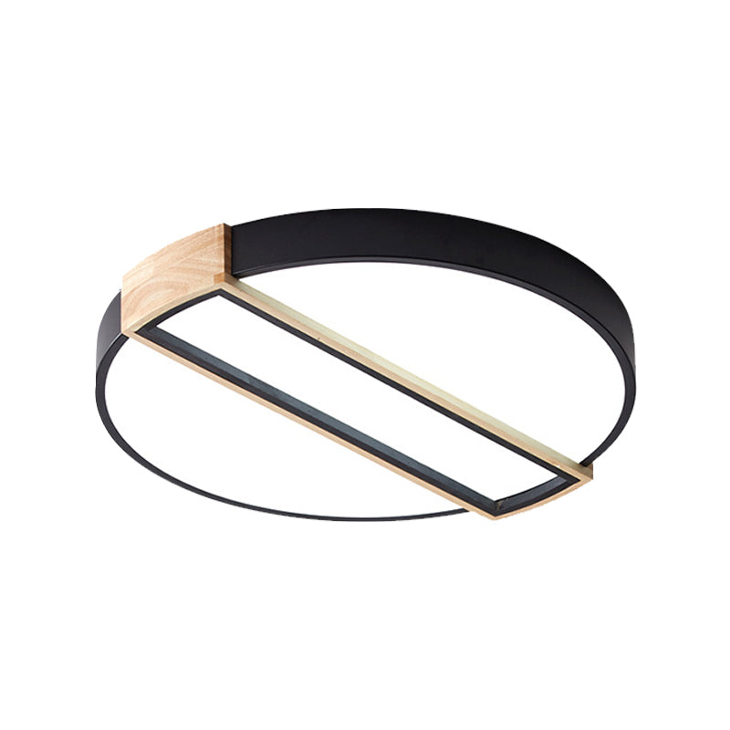 16"/19.5" Wide Nordic LED Flushmount White/Grey/Green Spliced Round Ceiling Mount Light with Acrylic Shade