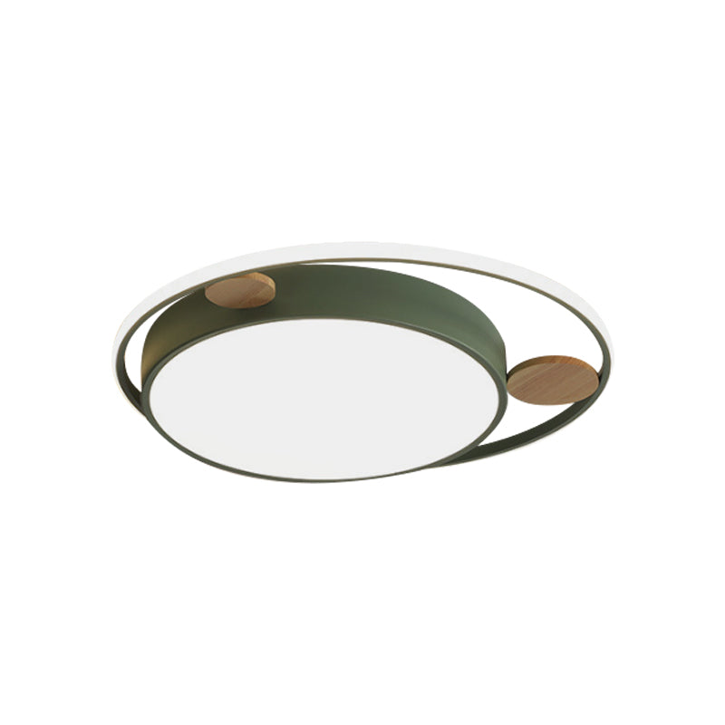 Testa di orso larga 18"/21,5" da incasso Cartoon acrilico LED verde/bianco/grigio vicino alla plafoniera con accento in legno