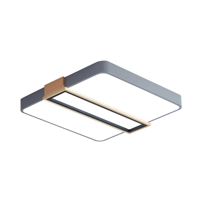 Camera LED Flush Monte Nordic Nero / Bianco / Verde Flushmount Illuminazione con Piazza Acrilico Shade, 16 "/19.5" W