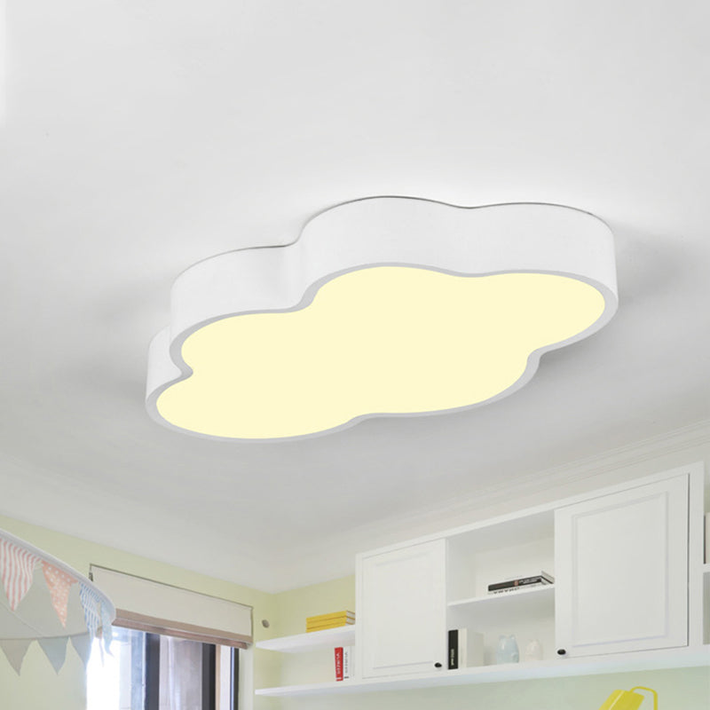 Lampada da soffitto a forma di nuvola Macaron in acrilico da 20,5"/24,5" ampia lampada da incasso a LED per camera da letto in bianco/blu