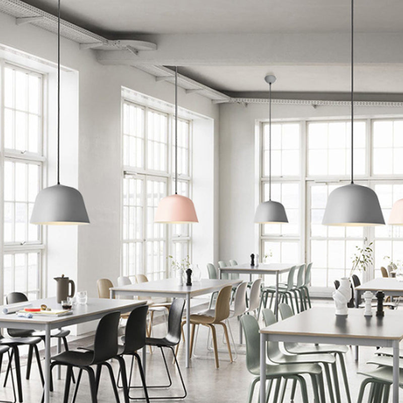 Macaron Single-Bulb Drop Pendant Pinant / Gris / Green Bowl Pendululum Light with Iron Shade, 10 "/12,5" Largeur