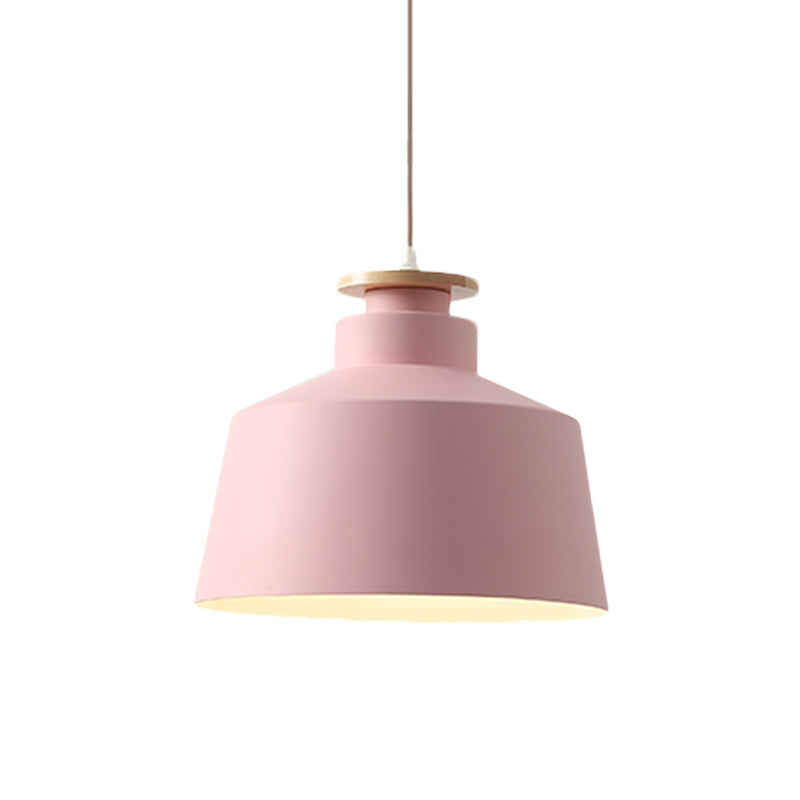 Oignon / bol / chambre à coucher effilée suspension suspension en aluminium 1-Light Macaron Style Lampe en rose / jaune / bleu