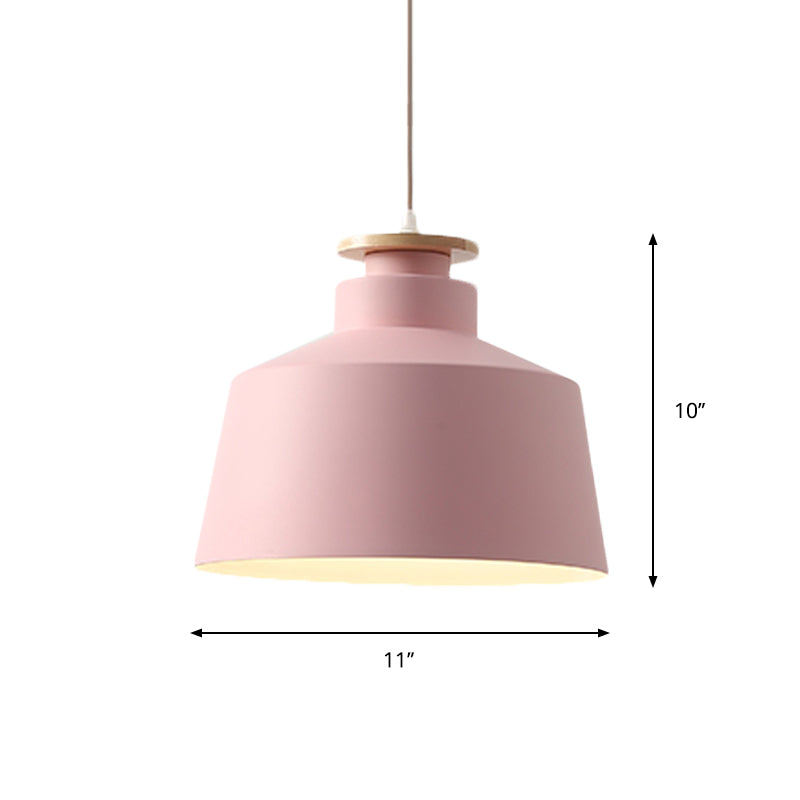 Oignon / bol / chambre à coucher effilée suspension suspension en aluminium 1-Light Macaron Style Lampe en rose / jaune / bleu